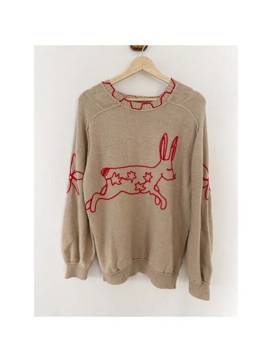 Free People Sweaters - Free People We the Free Embroidered Rabbit Crewneck Sweater